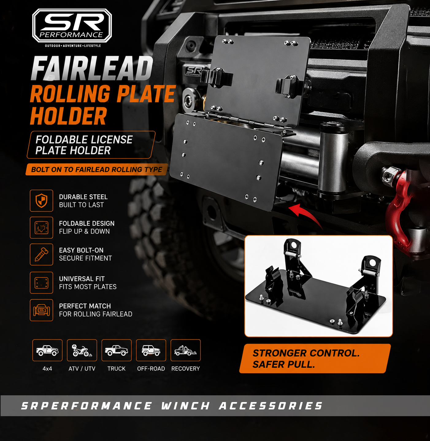 SR ALUMINUM FAIRLEAD (ROLLING) PLATE HOLDER